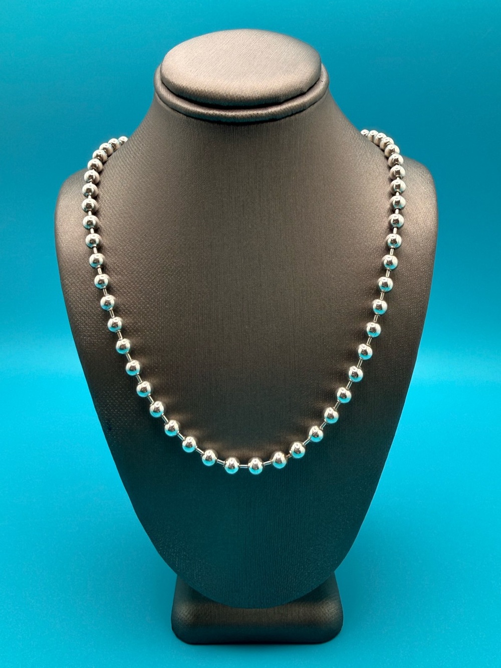 Unisex Solid 20 Inch 5mm 925 Sterling Silver Hollow Ball Chain Necklace
